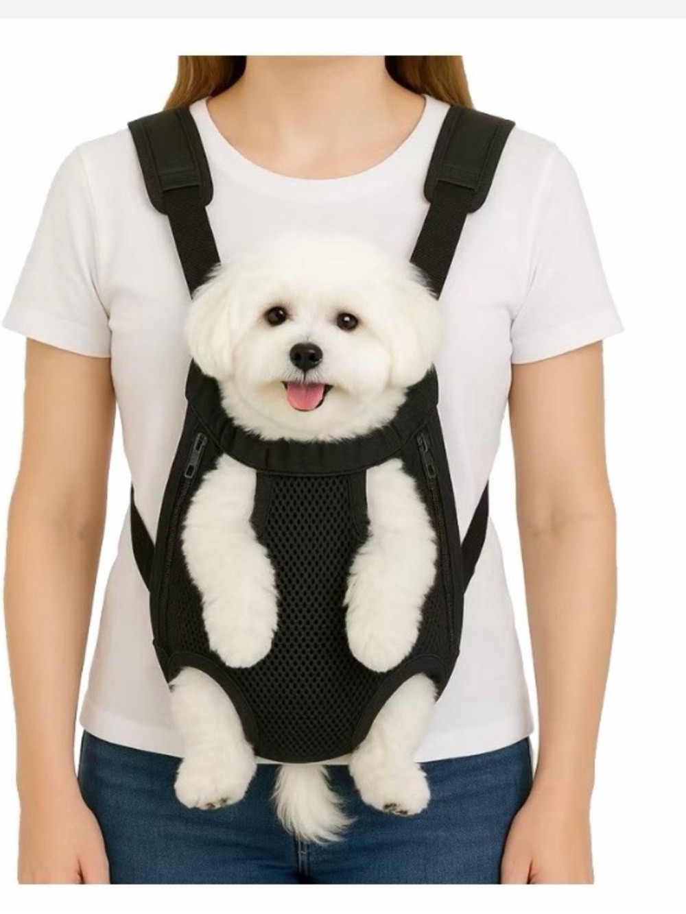 Front-Carrier Pet Backpack for Small Pets - Black